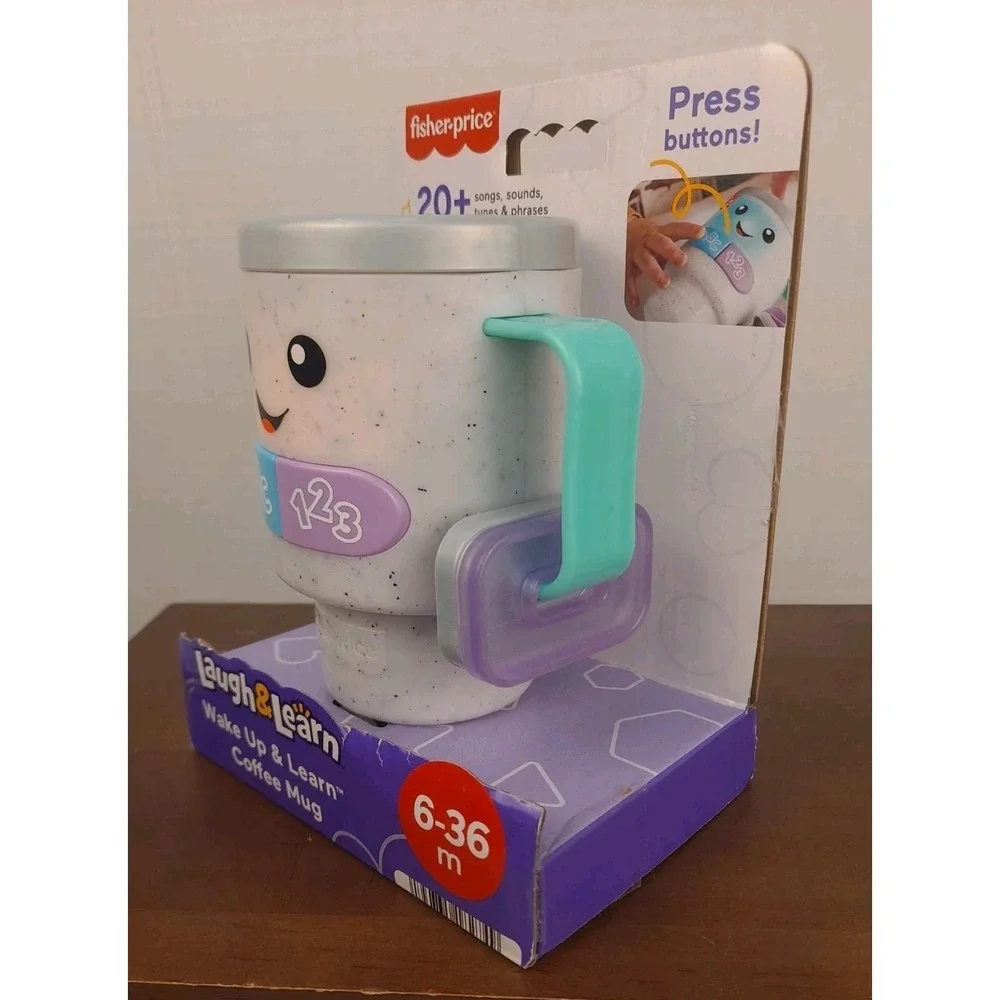 Fisher Price Laugh & Learn Wake Up & Learn Coffee Mug Interactive Sounds Works